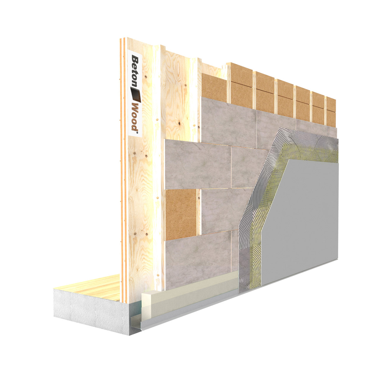 Cappotto termico in fibre di legno Therm dry e cementolegno su x-lam