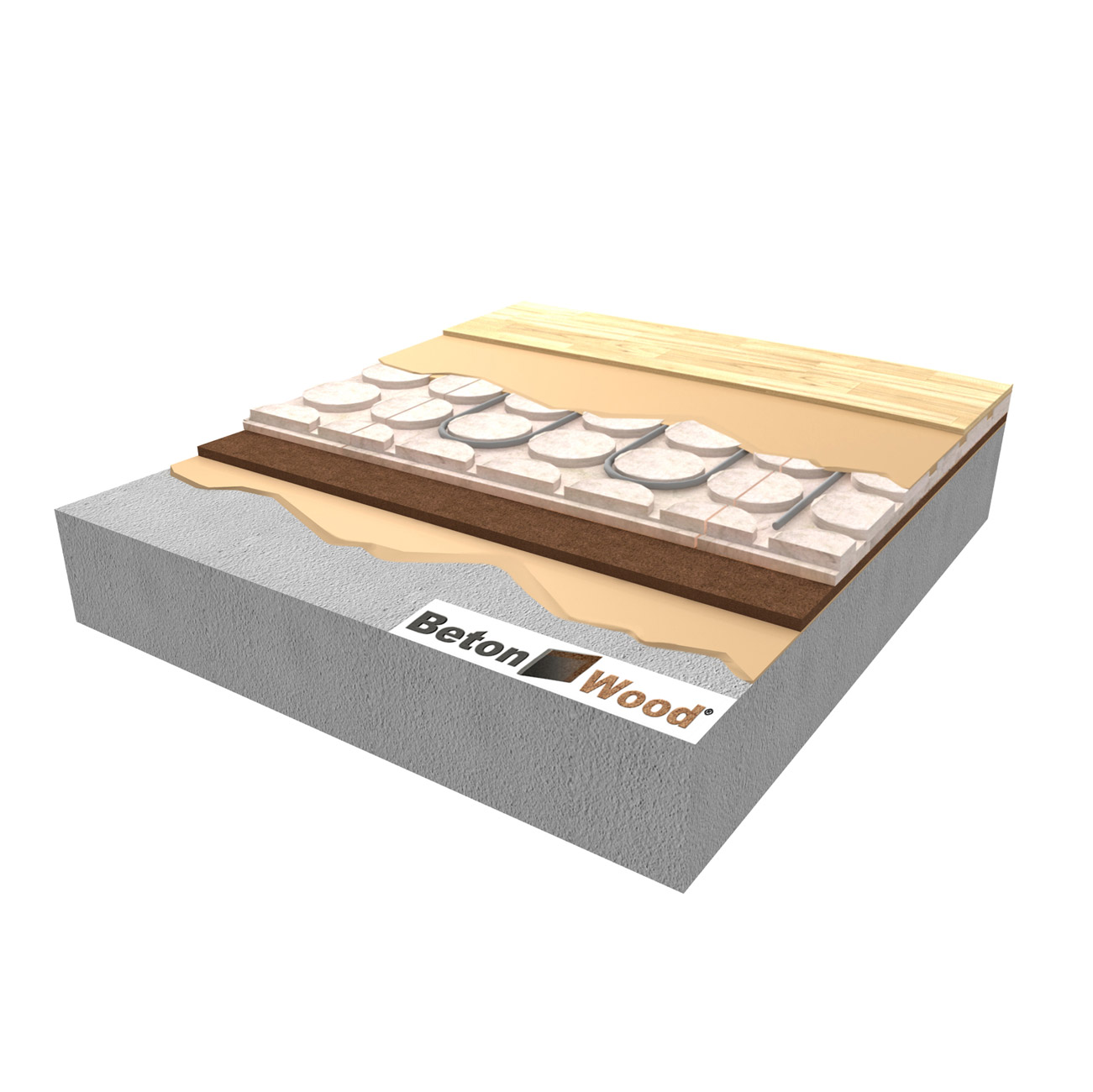 Massetto radiante in fibre di legno e cementolegno BetonRadiant
