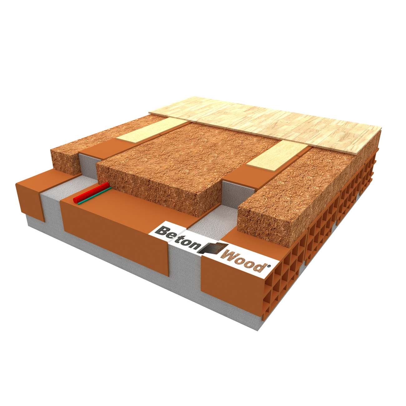 Massetto a secco con isolamento fibre di legno flessibili