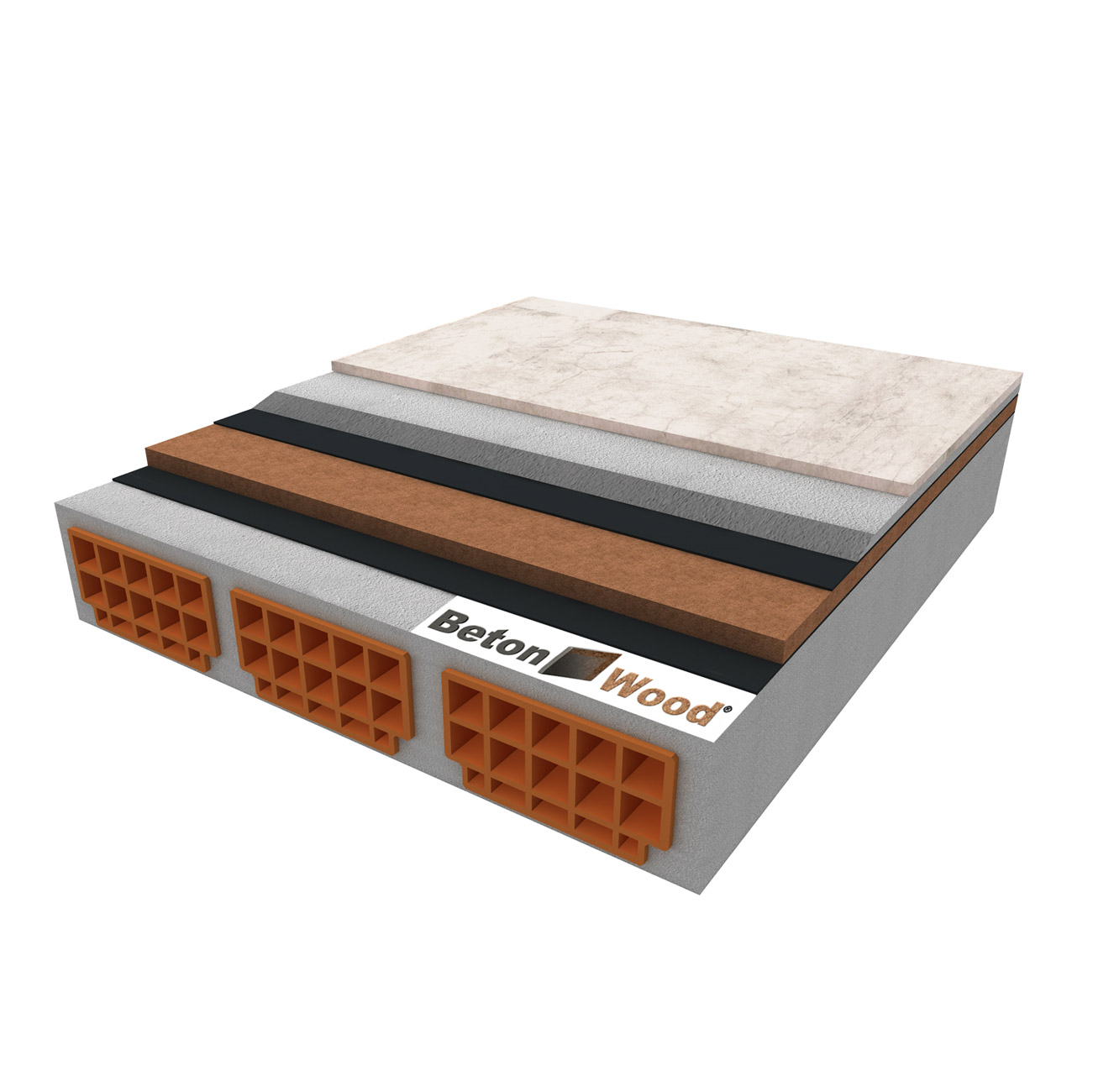 Solaio in fibre di legno Base, cementolegno e gettata in calcestruzzo