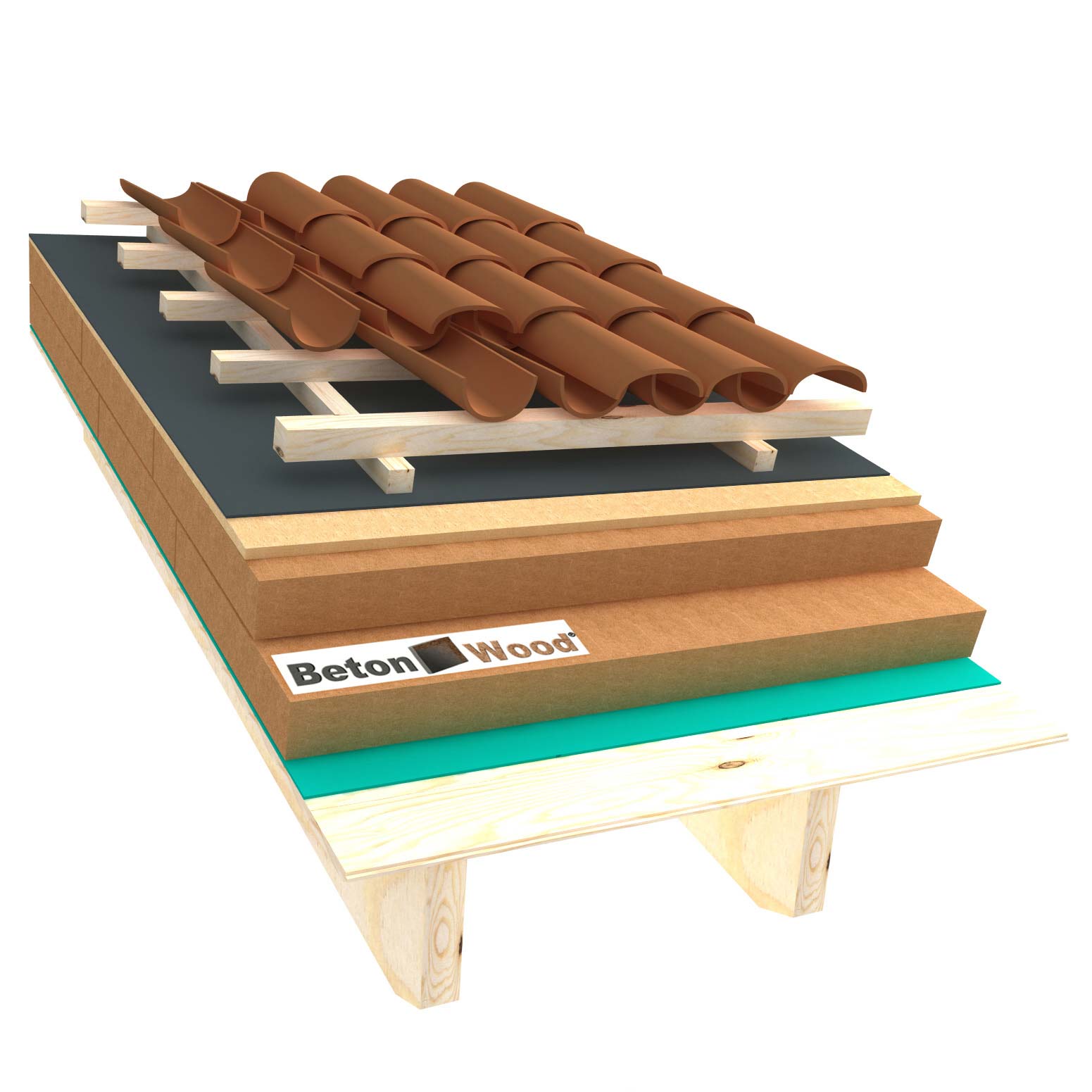 Tetto in fibre di legno Therm ed Isorel su perlinato