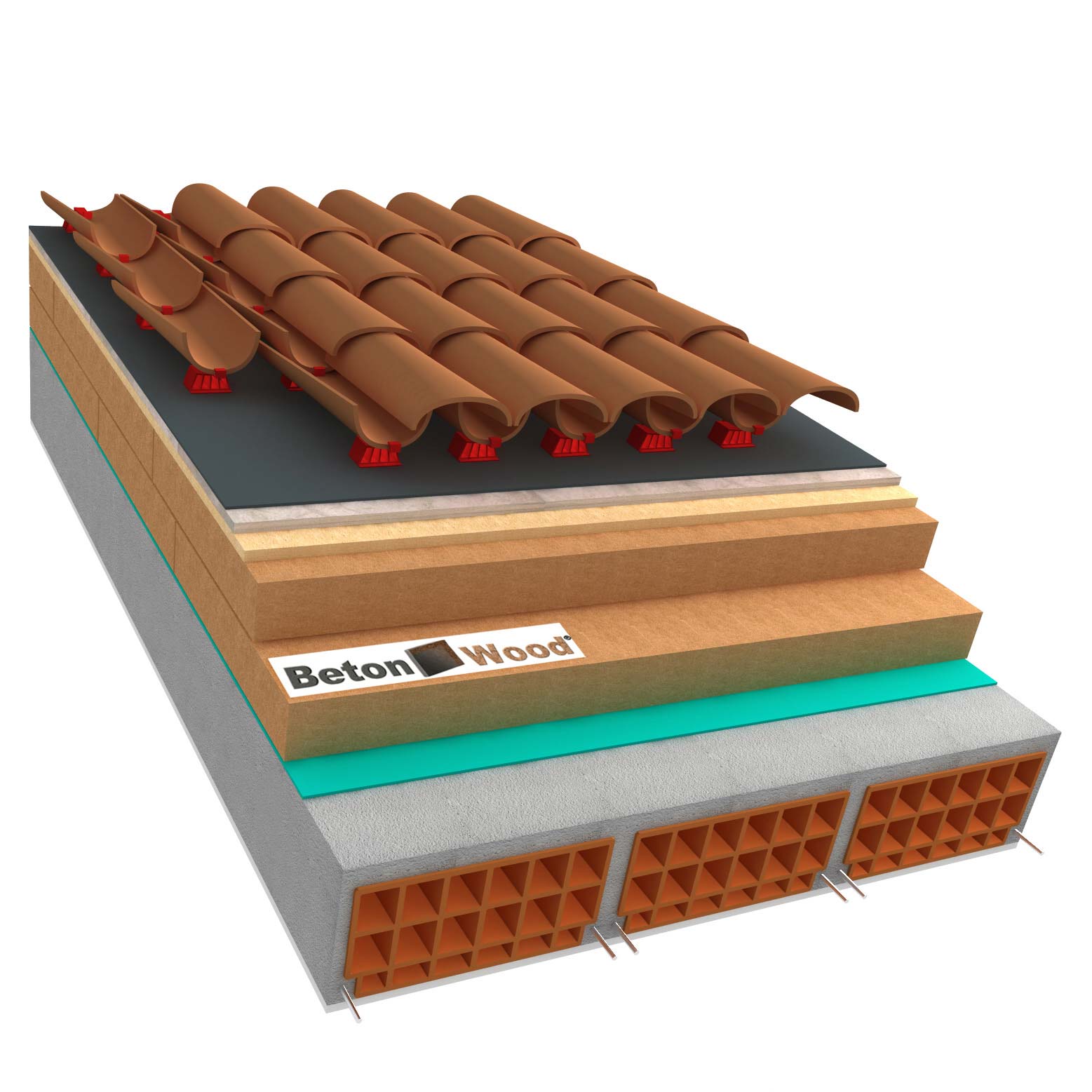 Tetto in fibre di legno Therm, Isorel e cementolegno su calcestruzzo